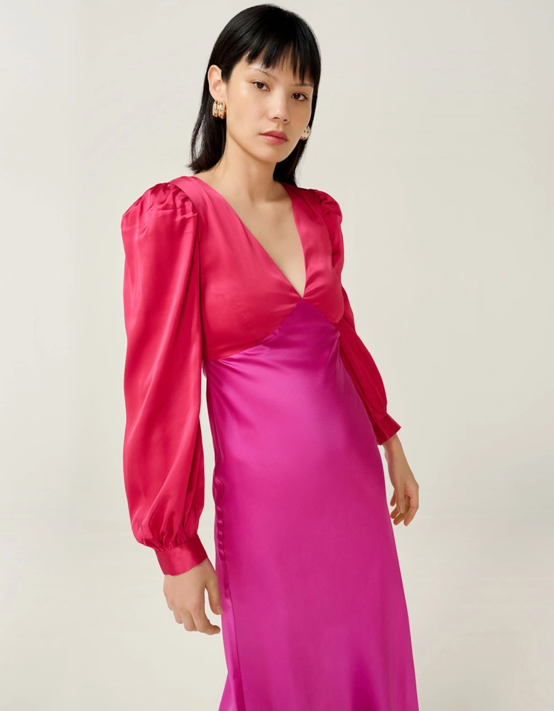 Francoise Dress in Red and Pink