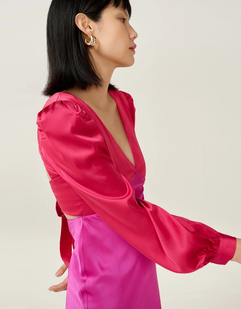 Francoise Dress in Red and Pink