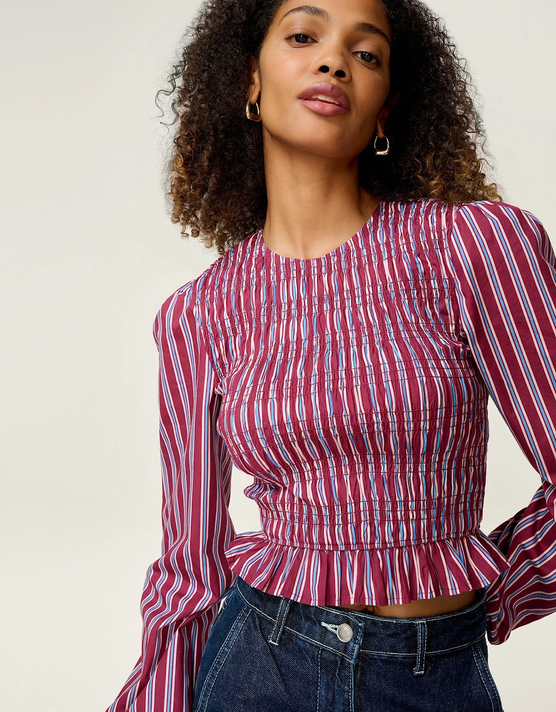 Omnes Women's Kaloppe Top in Stripe - Red - Size: 6