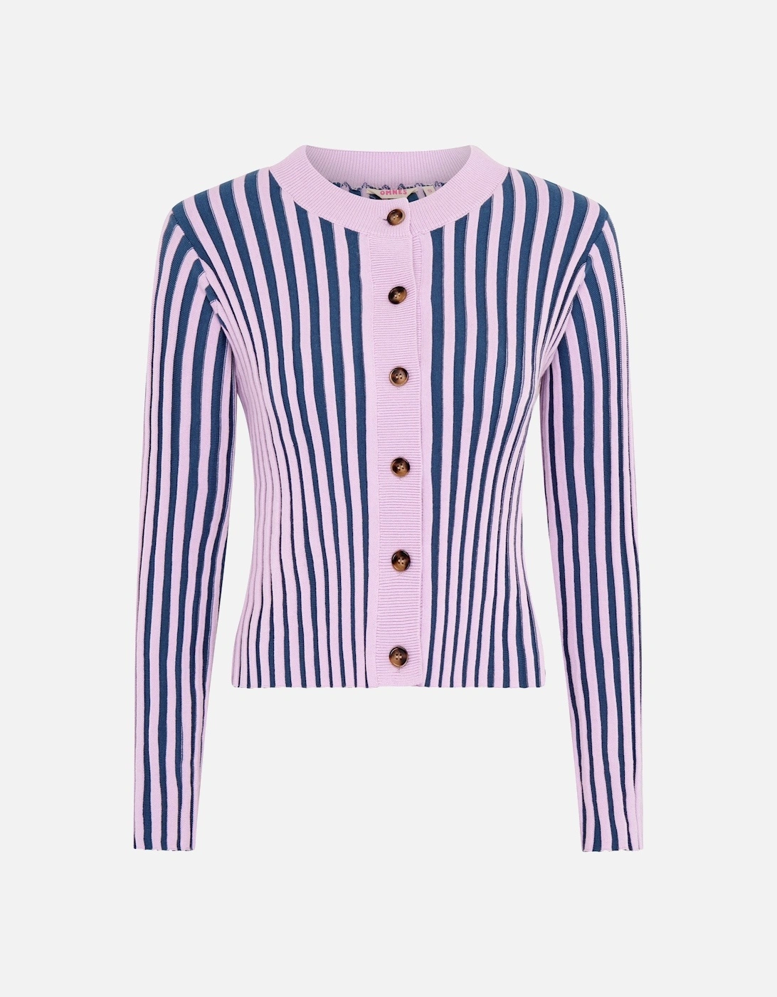 Daisy Stripe Cardigan in Navy and Lilac