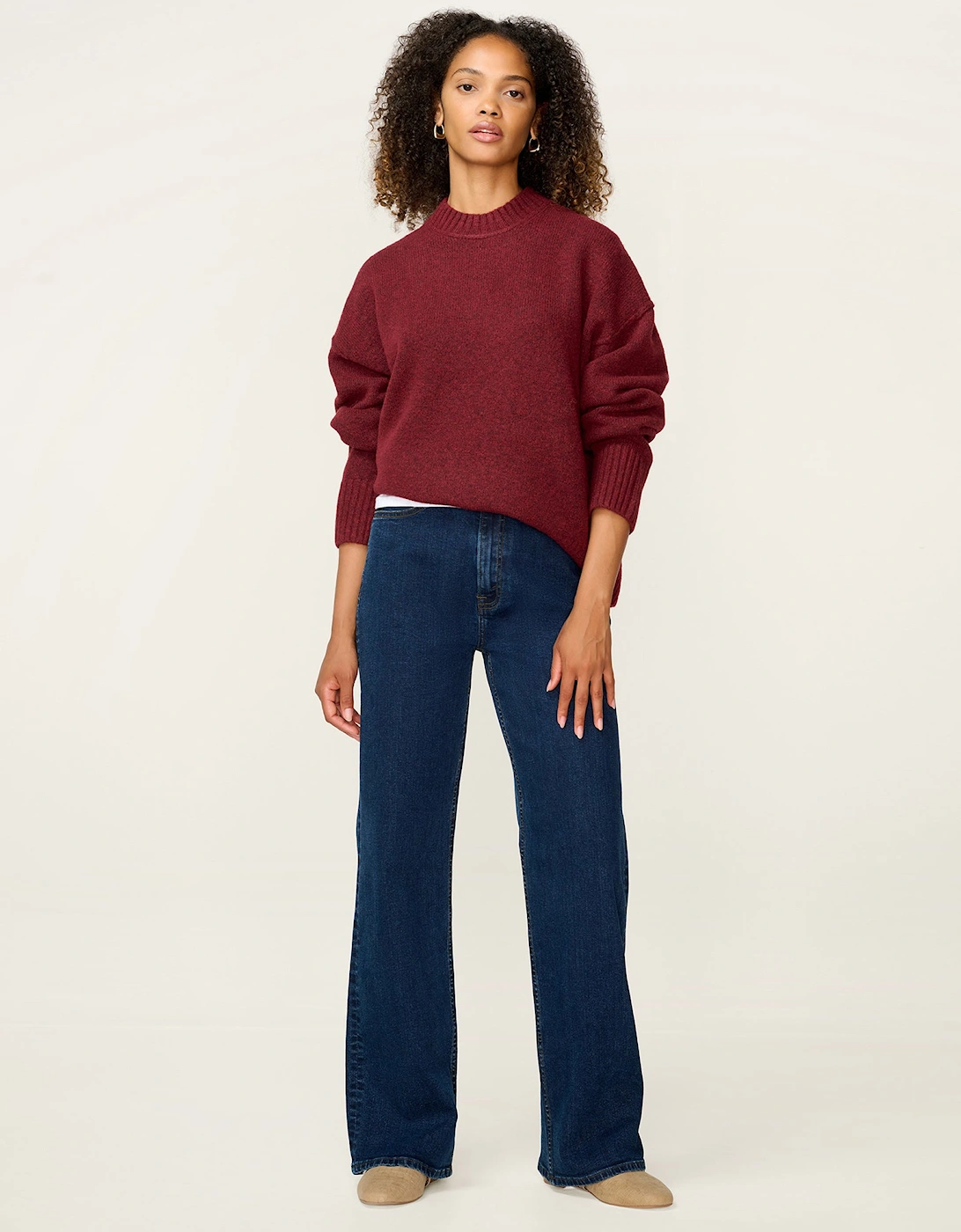 Omnes Women's Clementine Jumper in Burgundy - Red - Size: 10/8