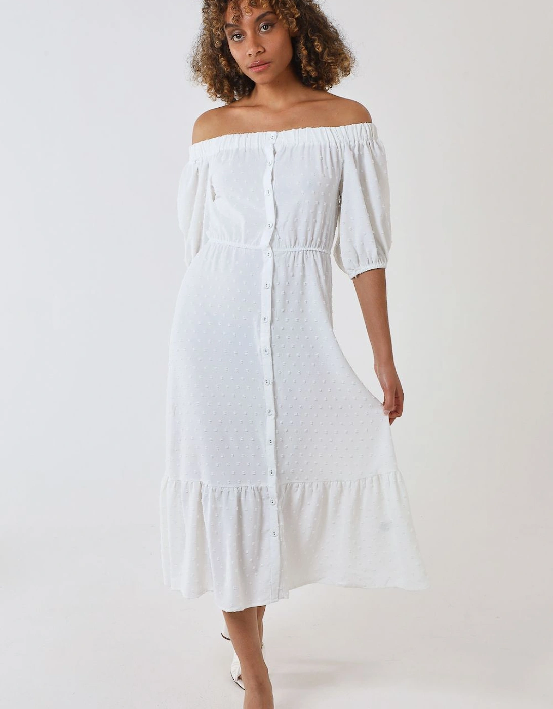 Bardot Button Through Maxi Dress, 2 of 1