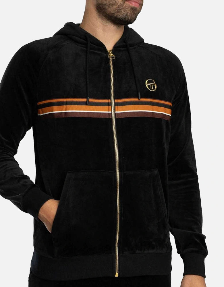 Albi Velour Zip Hoodie Track Top Black/Gold