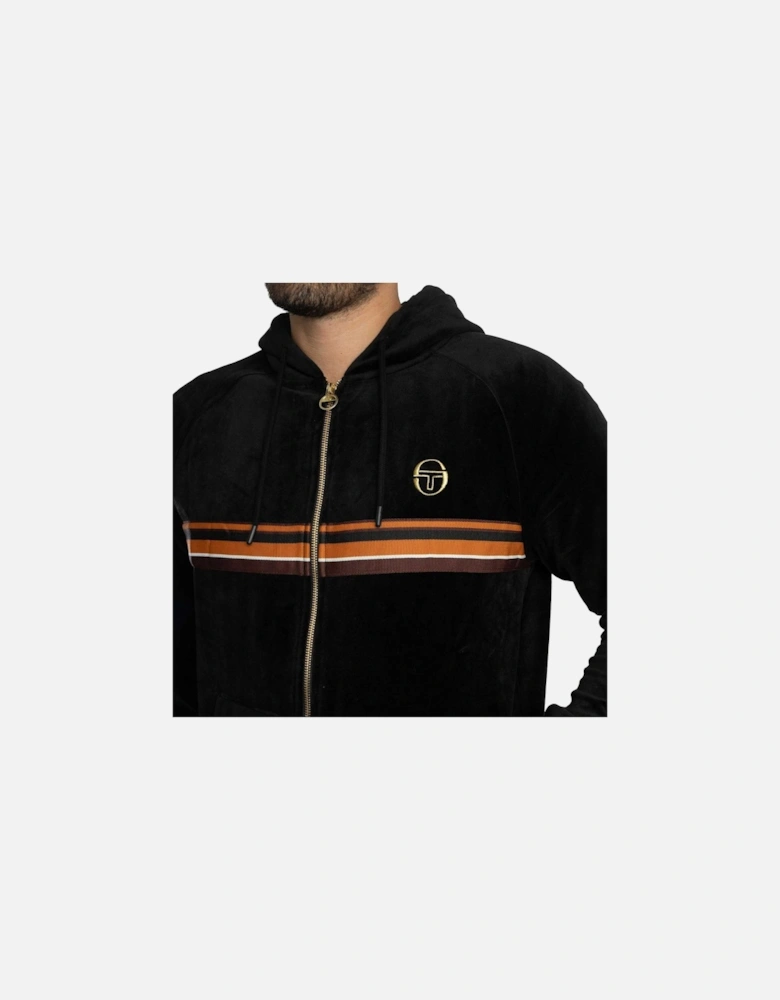 Albi Velour Zip Hoodie Track Top Black/Gold
