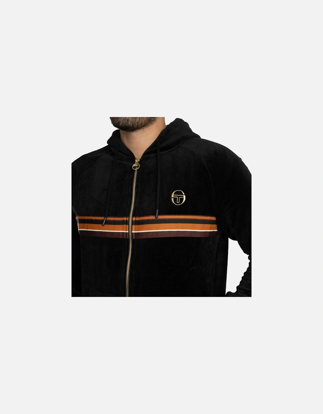 Albi Velour Zip Hoodie Track Top Black/Gold