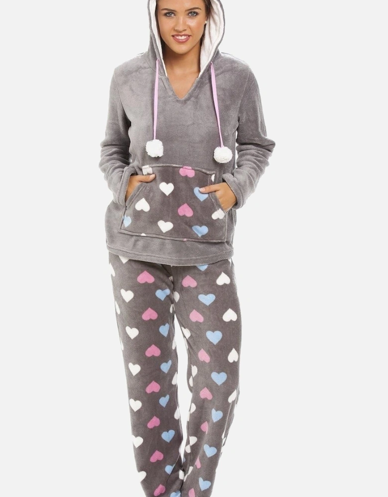 Multicoloured Heart Print Supersoft Pyjama Set