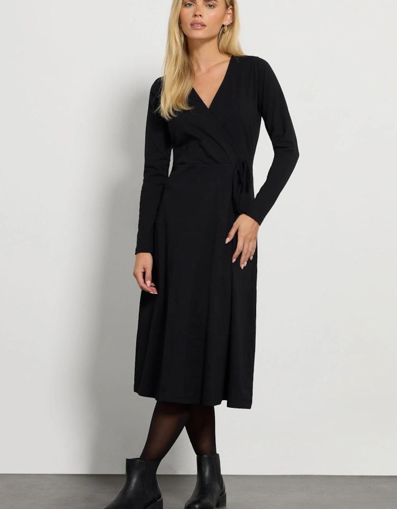 Petite Long Sleeve Wrap Dress