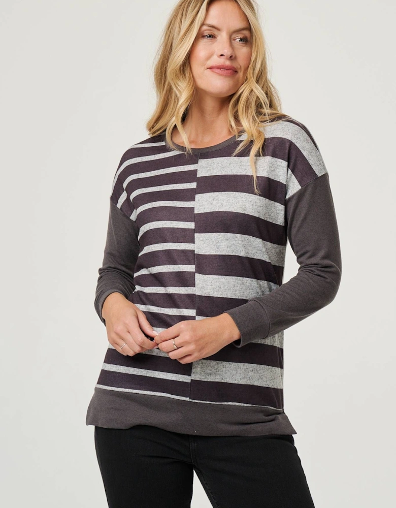 Geo Print Drop Shoulder Sweatshirt