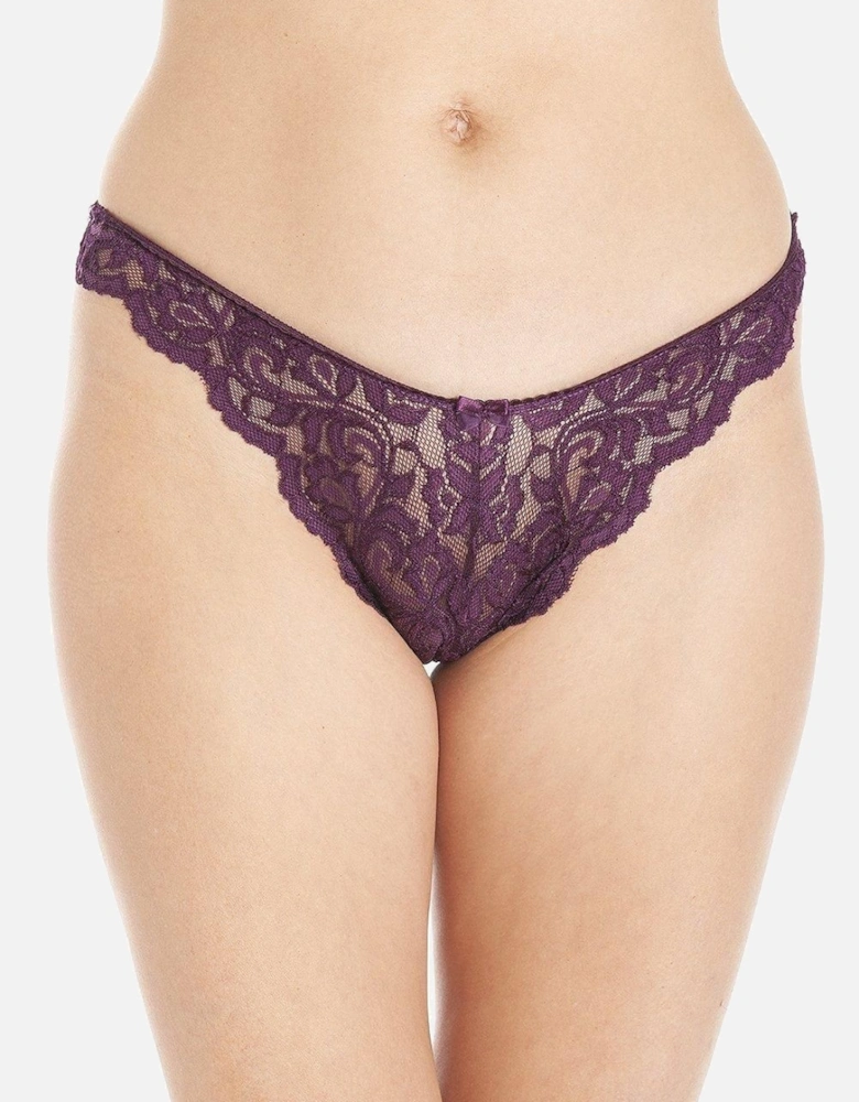 Three Pack Floral Lace Thongs