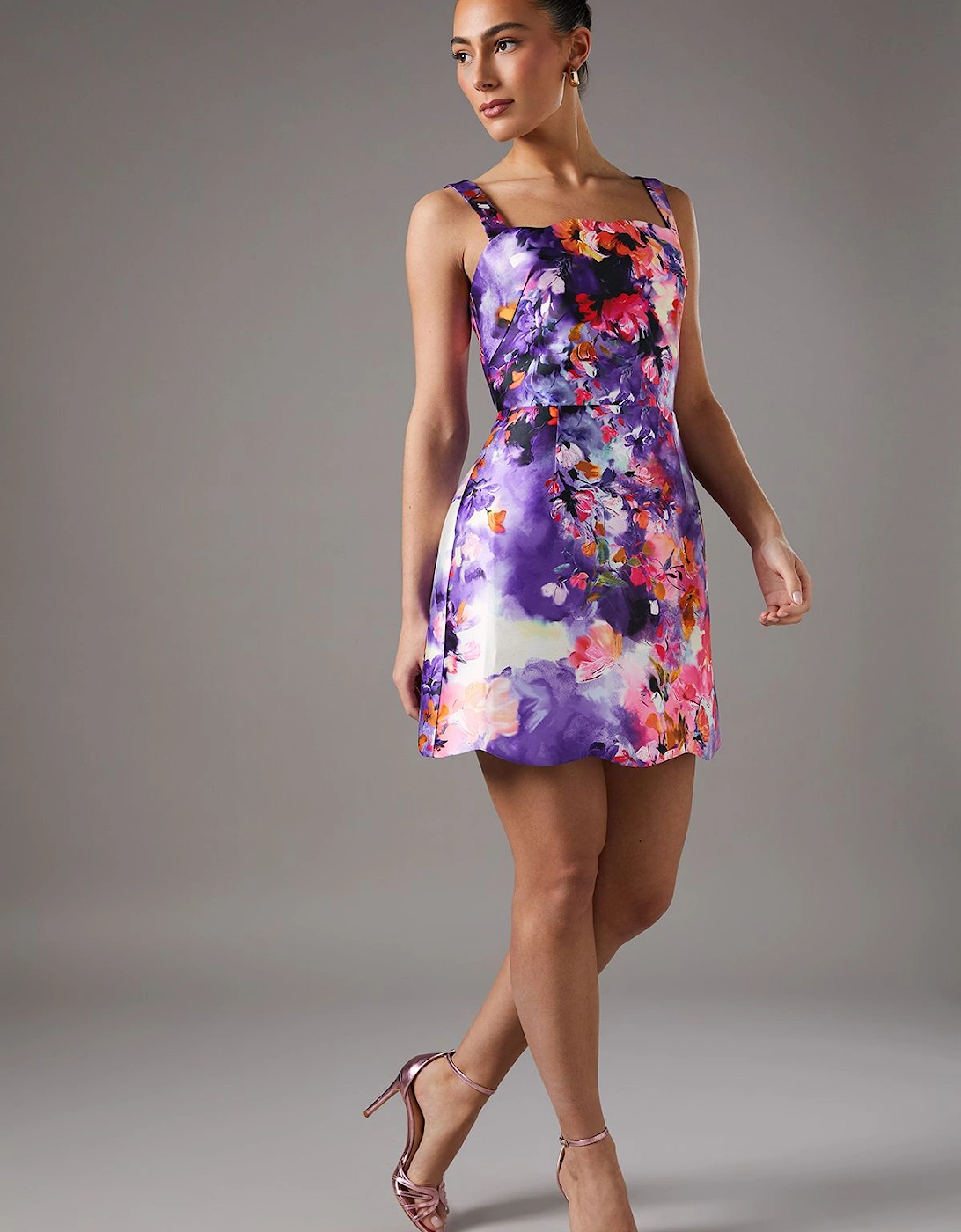 Printed Twill Mini Dress, 2 of 1