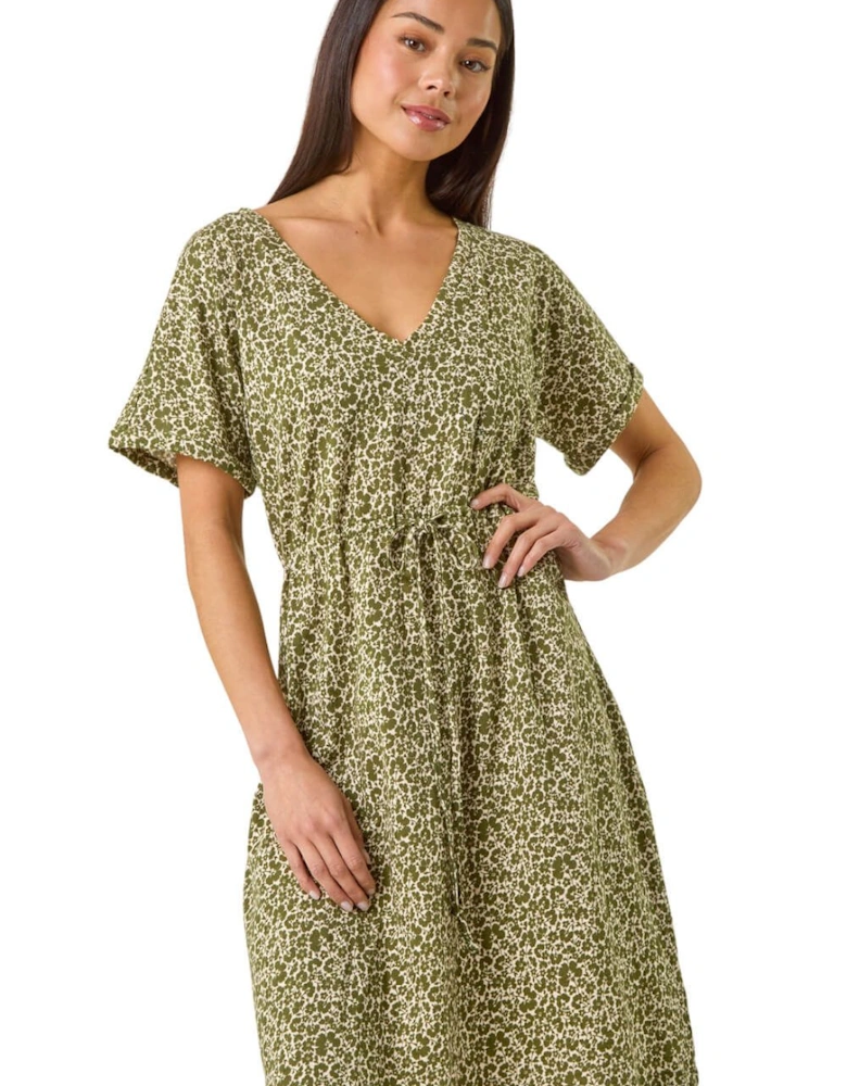 Petite Disty Floral Tie Waist Dress