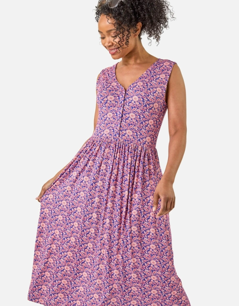 Petite Floral Midi Dress