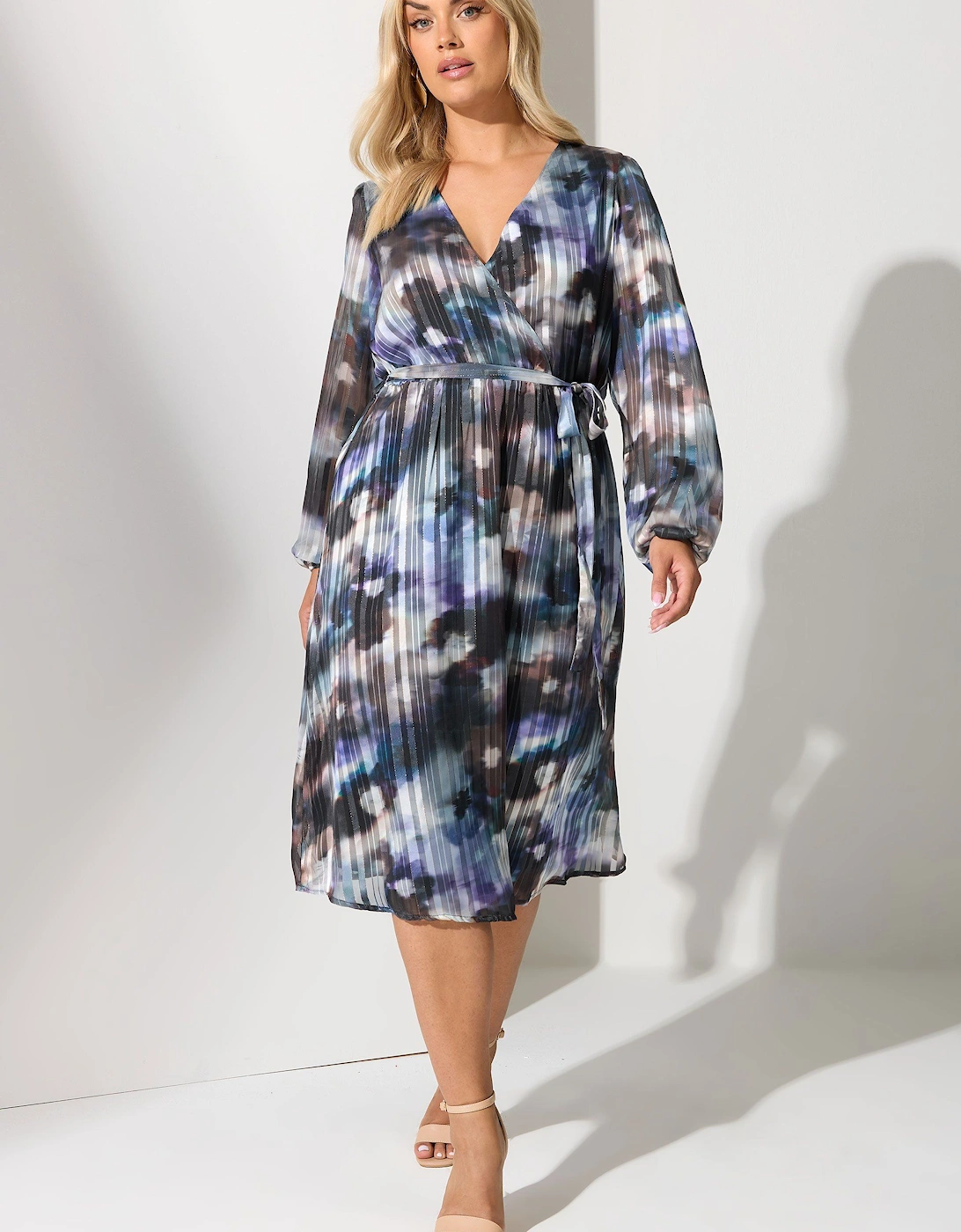 Metallic Wrap Dress, 2 of 1
