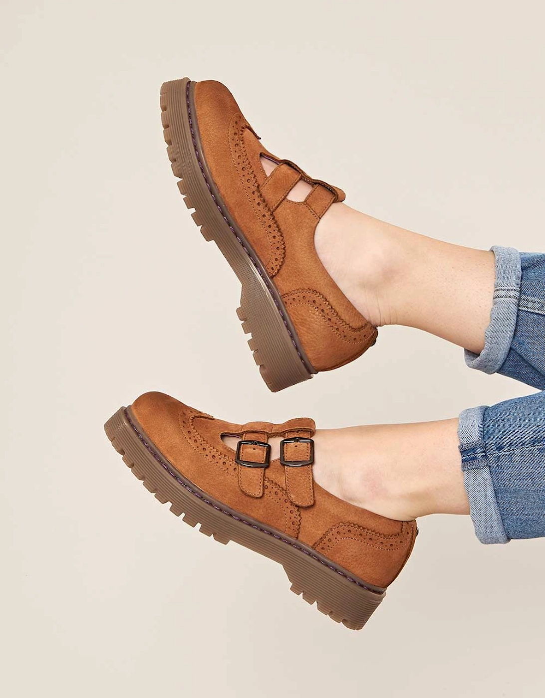 'Calthia' Chunky Nubuck Mary Jane Shoes, 2 of 1