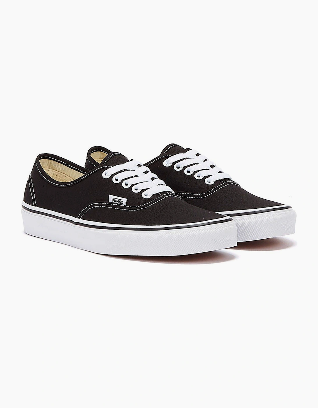 Vans Unisex Black Authentic / White Canvas Trainers  Size 8
