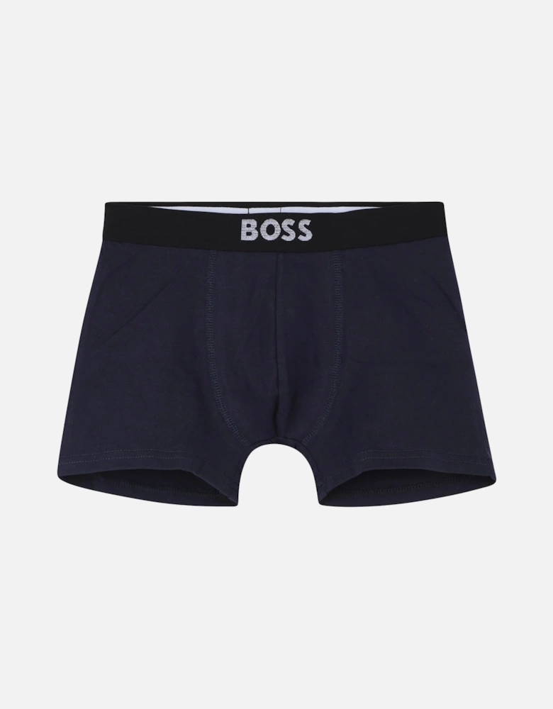 Boys 2-Pack Icon Boxer Trunks, Cookie/Navy