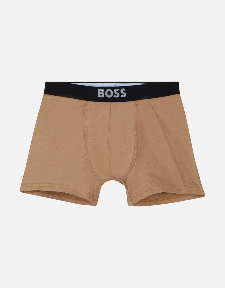 Boys 2-Pack Icon Boxer Trunks, Cookie/Navy