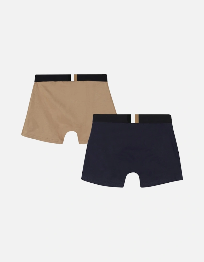 Boys 2-Pack Icon Boxer Trunks, Cookie/Navy