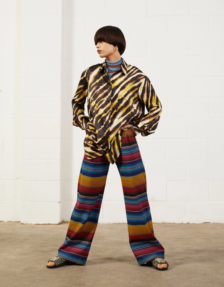 Pleated Wide Leg Trouser