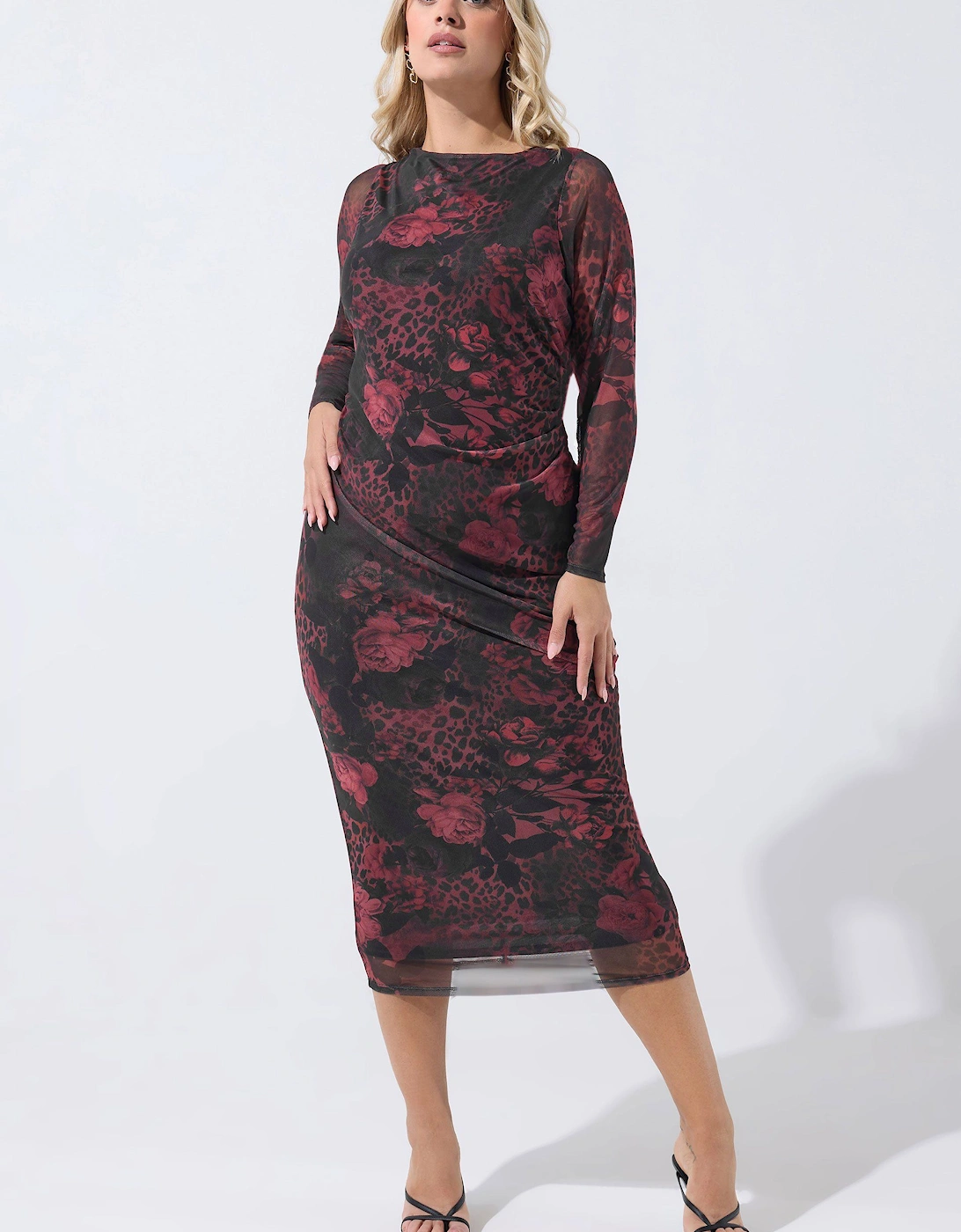 Floral Mesh Maxi Dress, 2 of 1