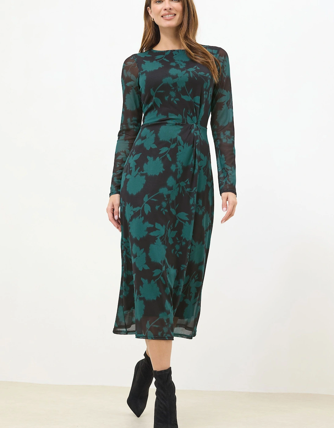 Floral Mesh Twist Side Dress, 2 of 1