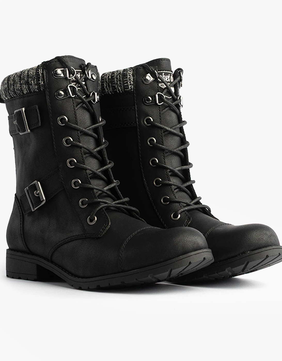 BILLIE Womens Biker Boots Black