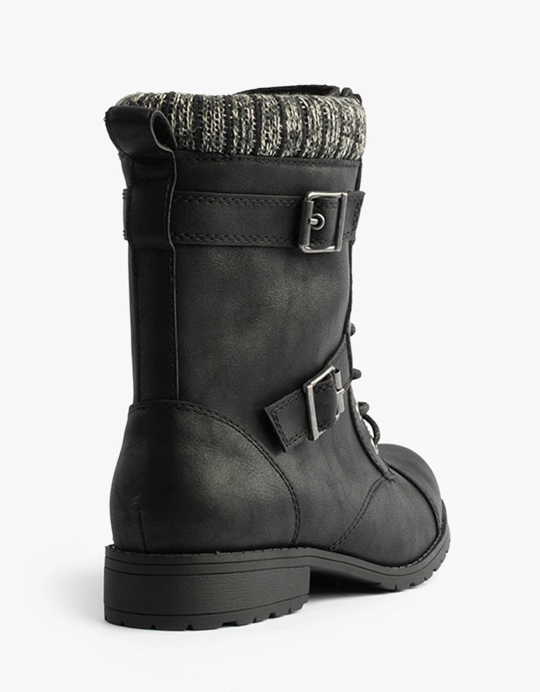 BILLIE Womens Biker Boots Black