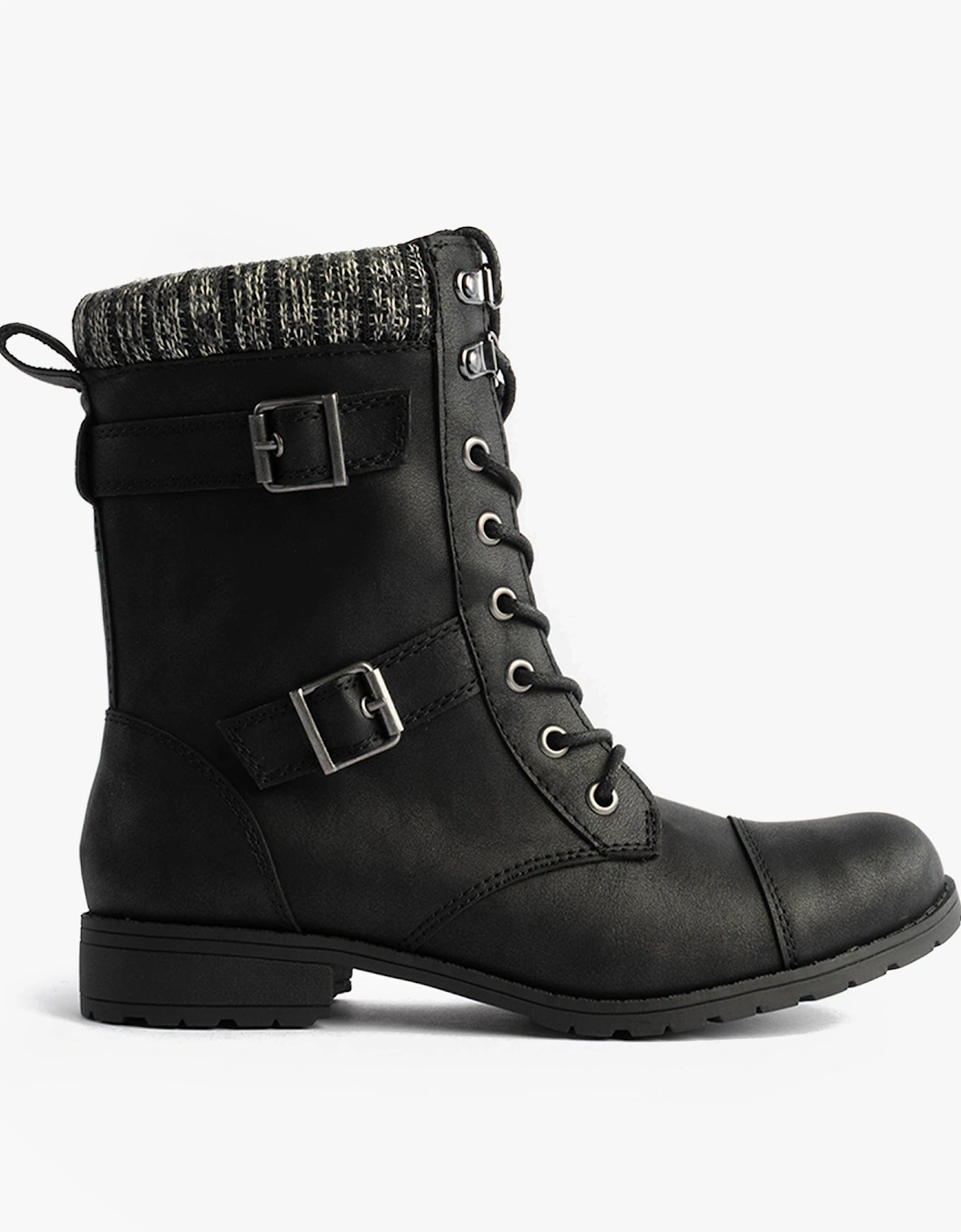 BILLIE Womens Biker Boots Black, 7 of 6