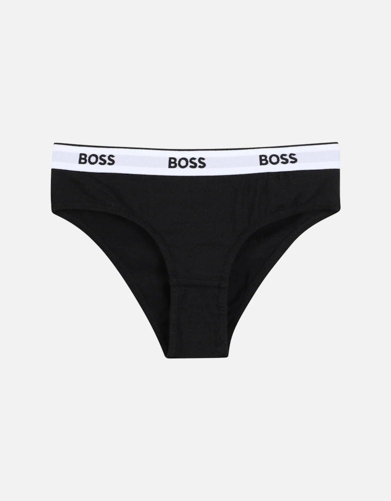 Girls 2-Pack Classic Logo Briefs, Black/White