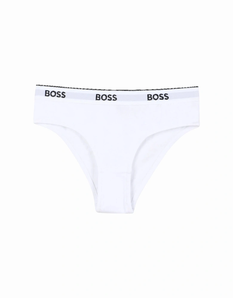 Girls 2-Pack Classic Logo Briefs, Black/White