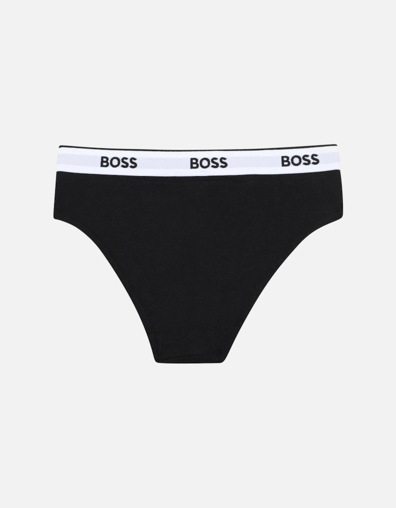 Girls 2-Pack Classic Logo Briefs, Black/White