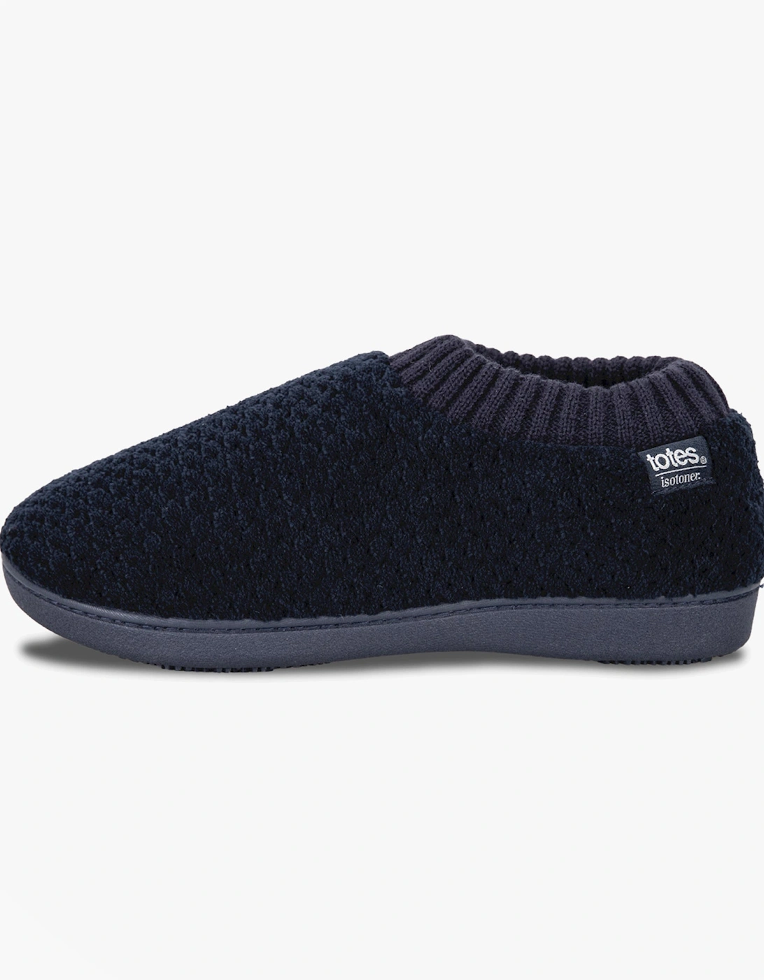 Isotoner POPCORN FULL BACK BOOTIE Womens Slippers Navy, 3 of 2