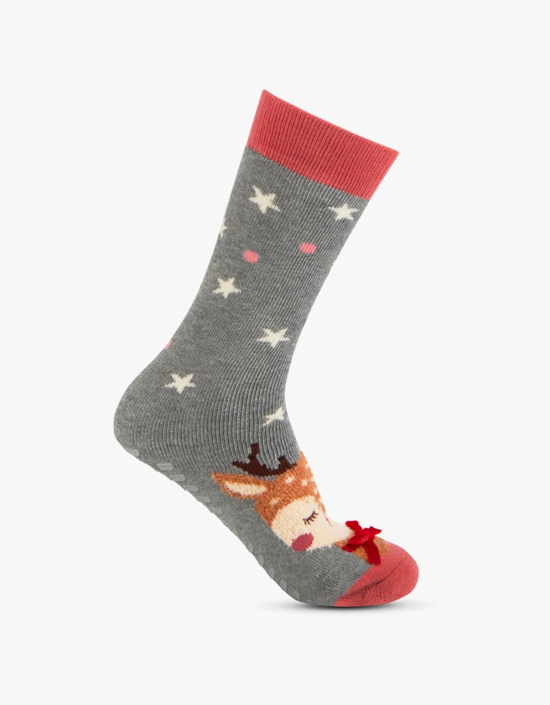 SINGLE ORIGINAL SLIPPER SOCKS Womens Socks Reindeer