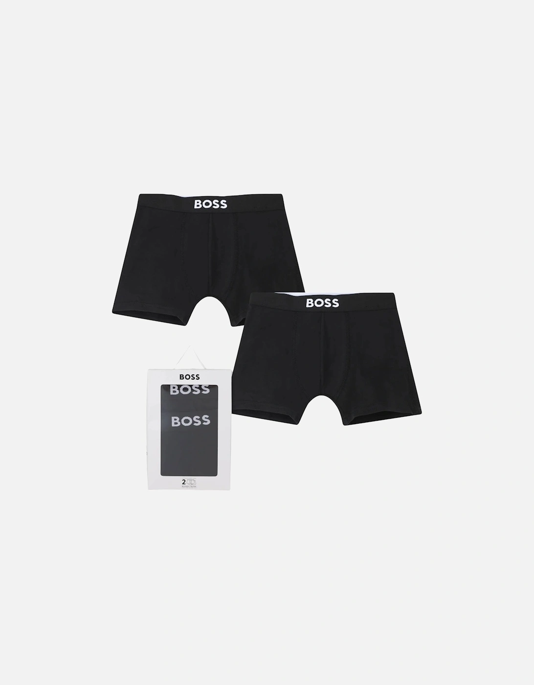 Boys 2-Pack Bold Logo Boxer Trunks, Black, 6 of 5