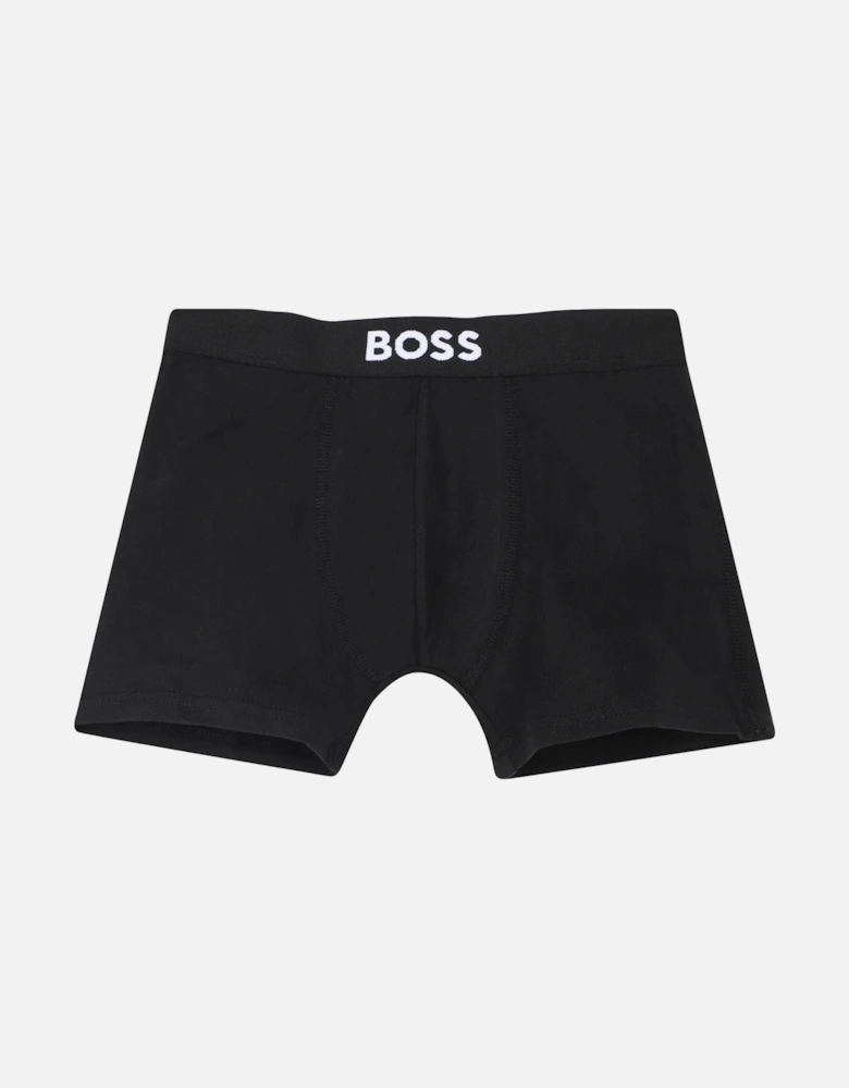Boys 2-Pack Bold Logo Boxer Trunks, Black