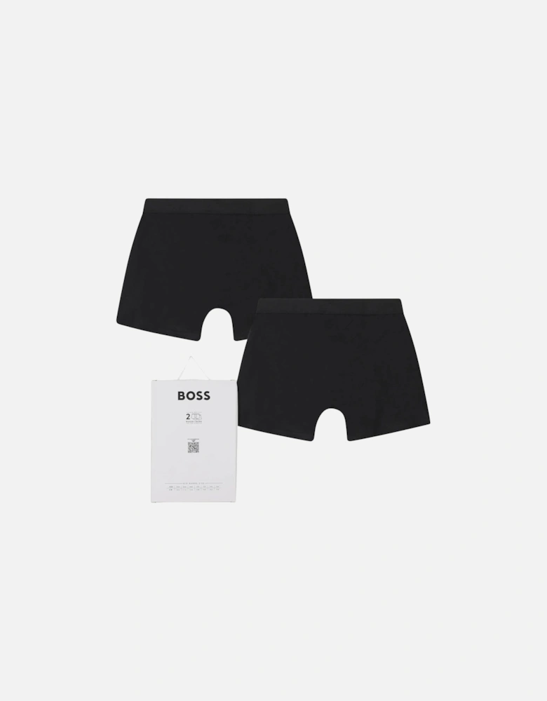 Boys 2-Pack Bold Logo Boxer Trunks, Black