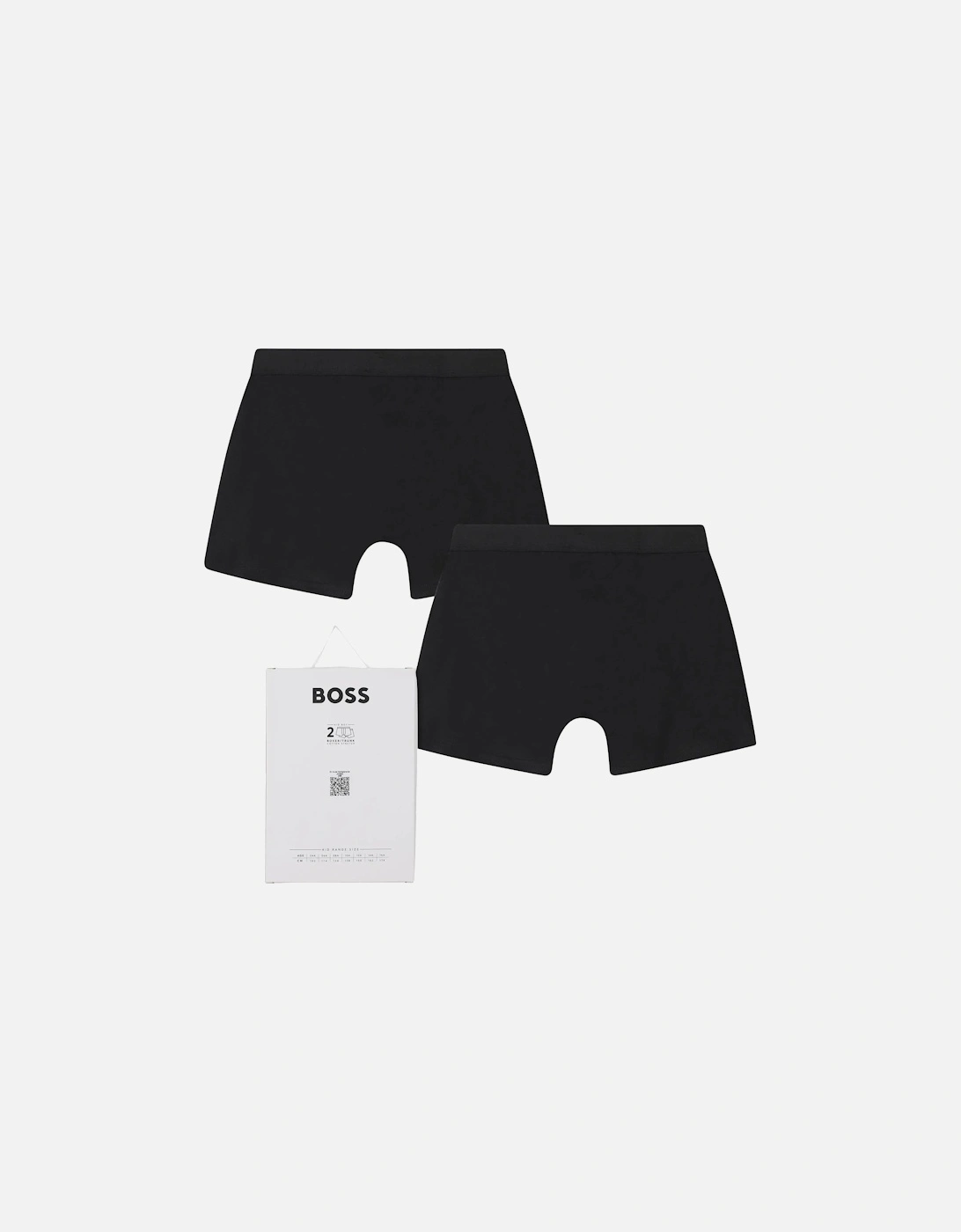 Boys 2-Pack Bold Logo Boxer Trunks, Black