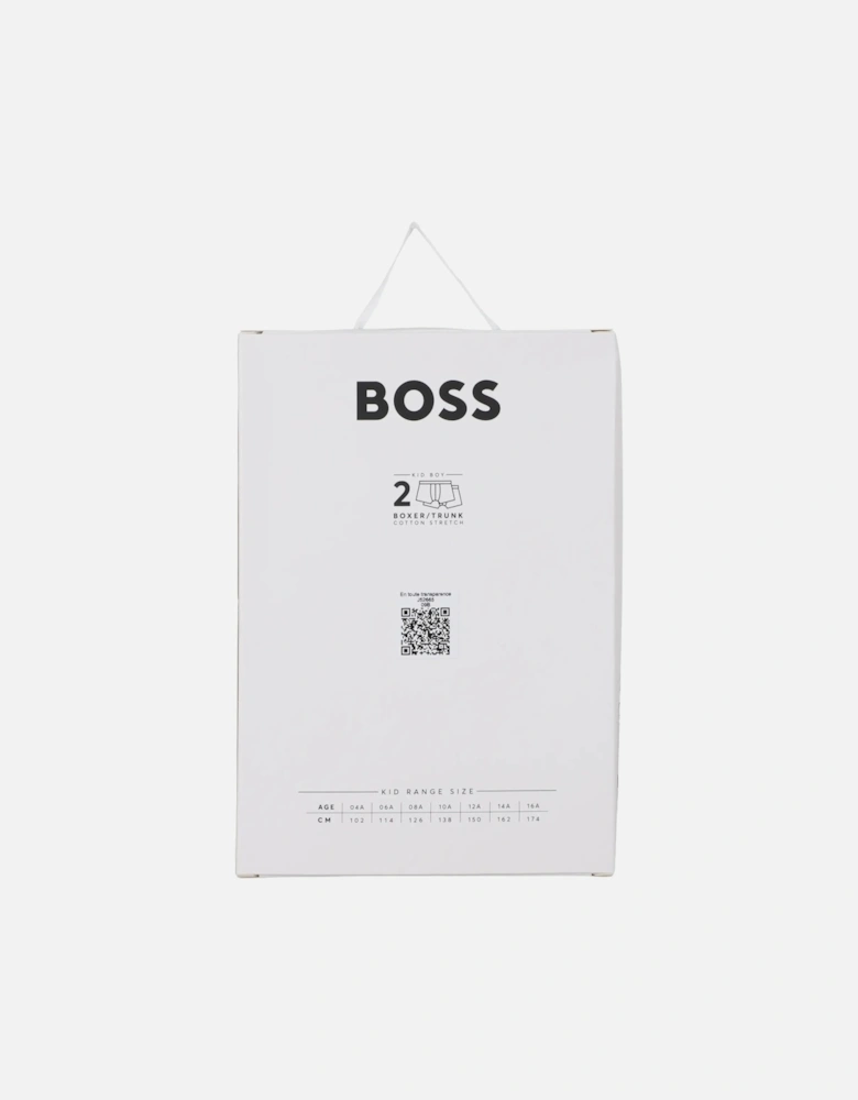 Boys 2-Pack Bold Logo Boxer Trunks, Black