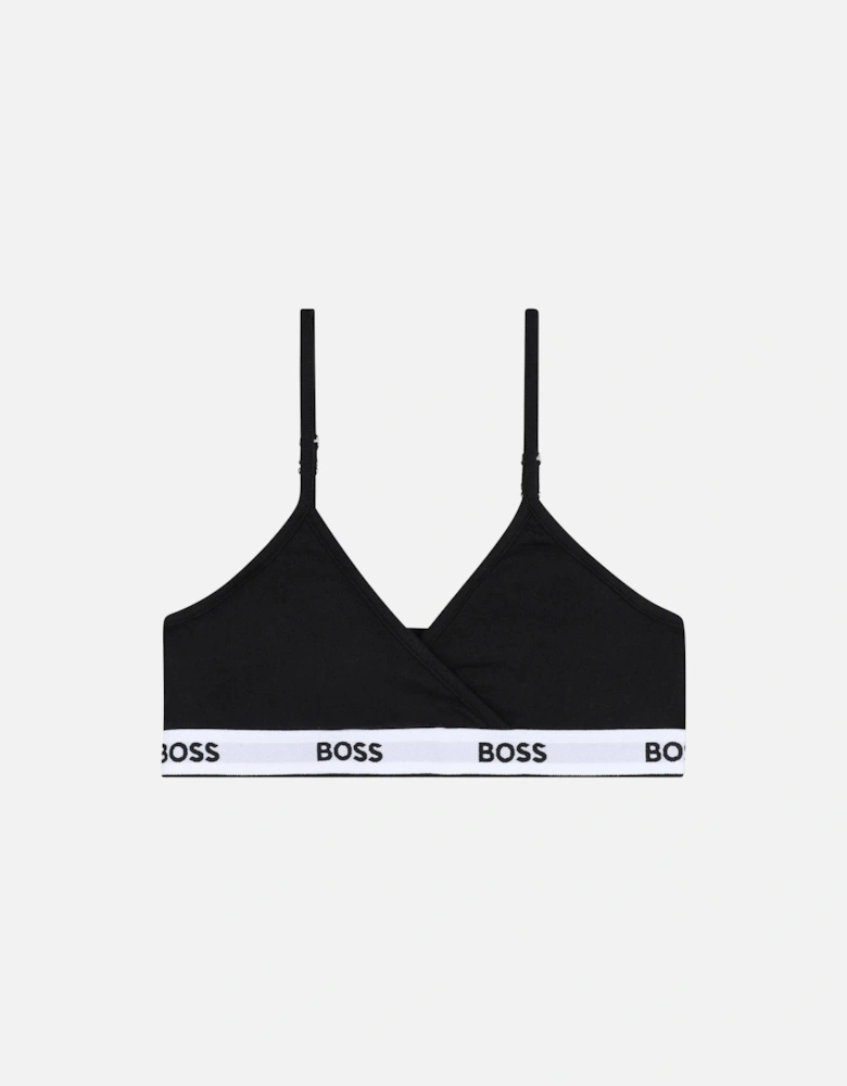 Girls 2-Pack Classic Logo Bralettes, Black/White