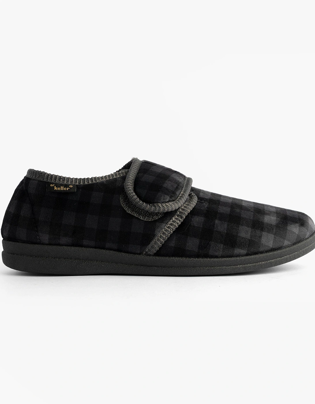 DARREN VELC Mens Touch Fasten Slippers Grey, 7 of 6
