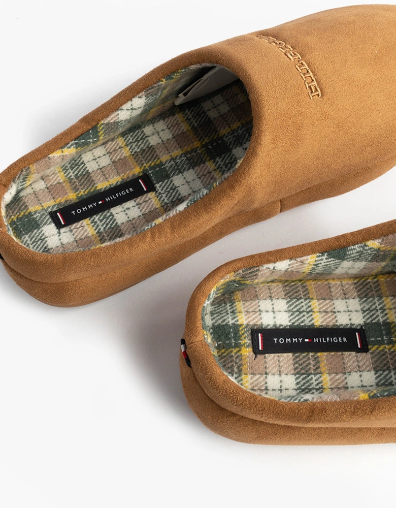 HILFIGER M SDE CHECK Mens House Slippers Desert Khaki