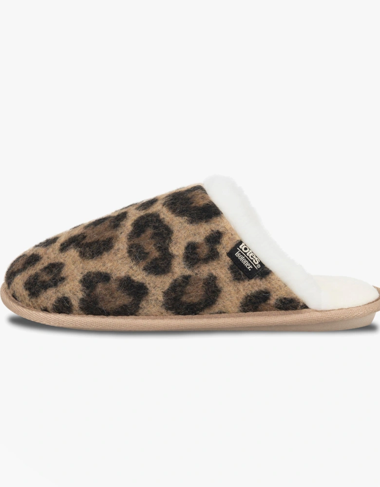 Isotoner ANIMAL FUR Womens Mule Slippers Animal Print