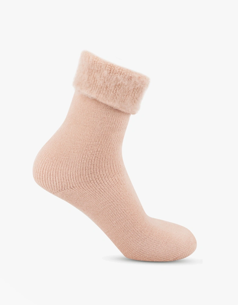 BRUSHED THERMAL BED SOCKS Womens Socks Dusky Pink