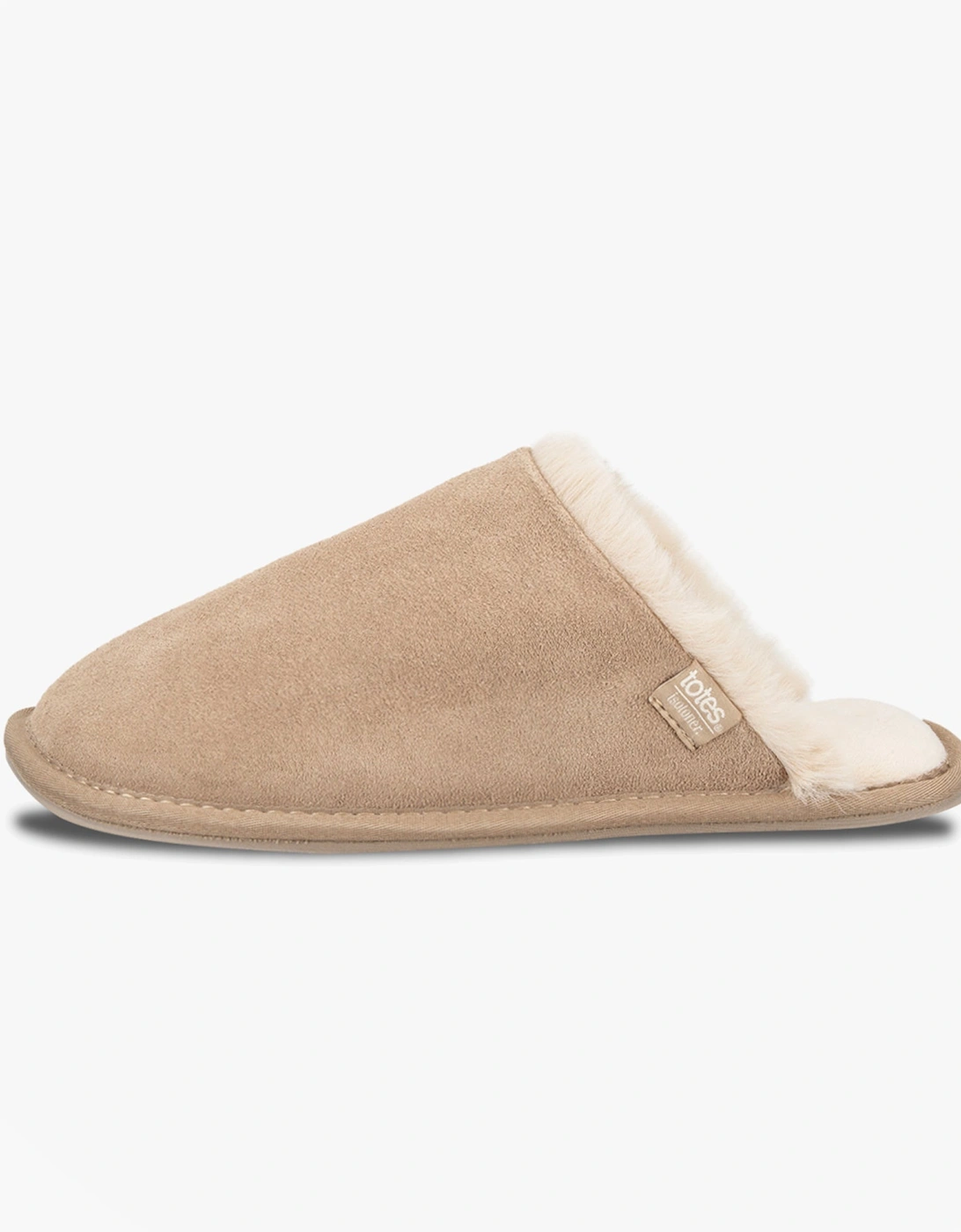 Isotoner REAL SUEDE MULE Womens Slippers Sand, 3 of 2