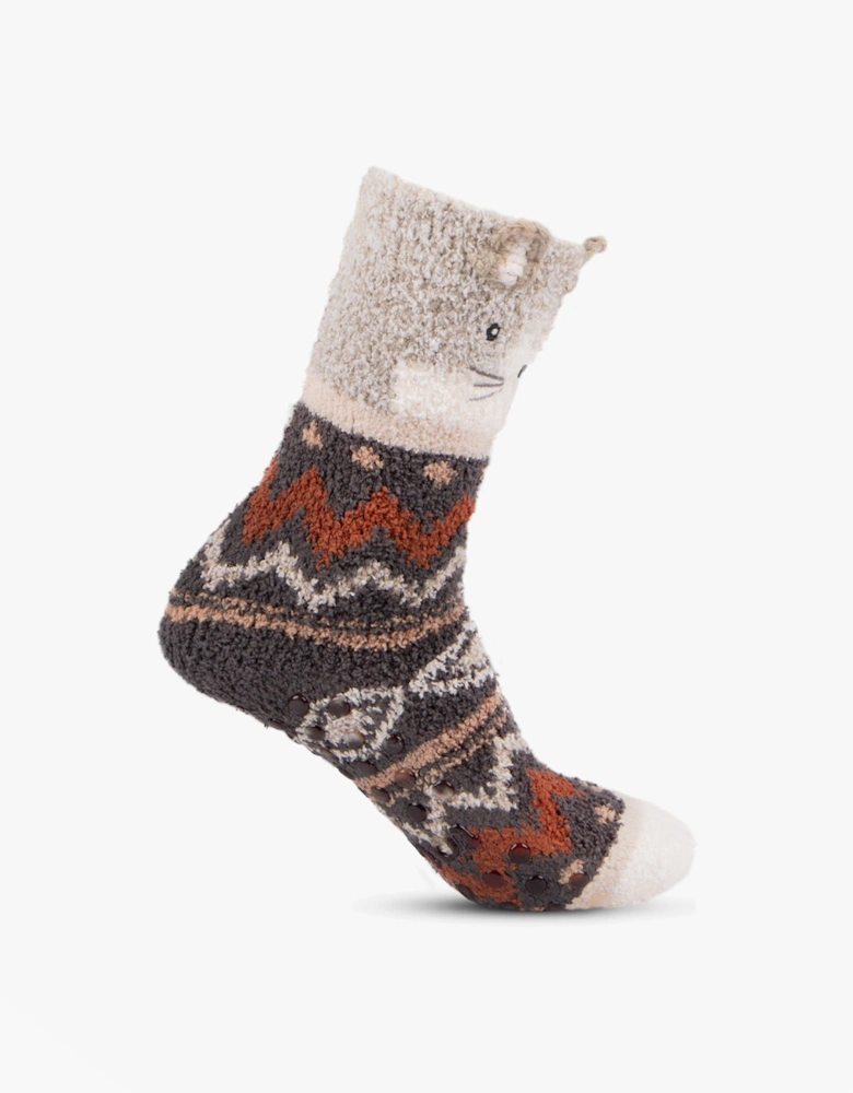 NOVELTY SUPER SOFT SLIPPER SOCKS Womens Socks Cat
