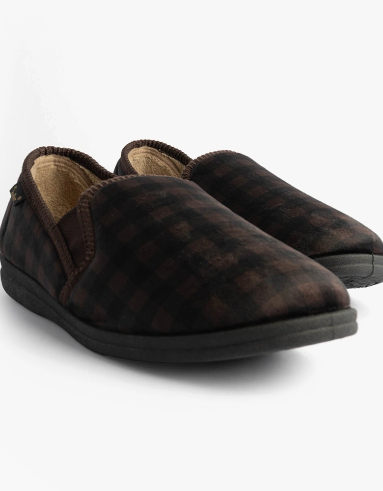 DARREN GUSS Mens Slippers Brown