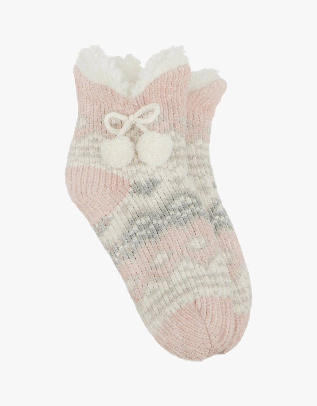 CHENILLE CROP KNITTED SLIPPER SOCKS Womens Socks Multi, 5 of 4