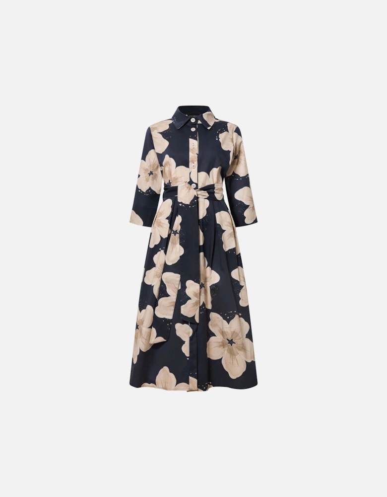 Navy Flower Cotton Dress