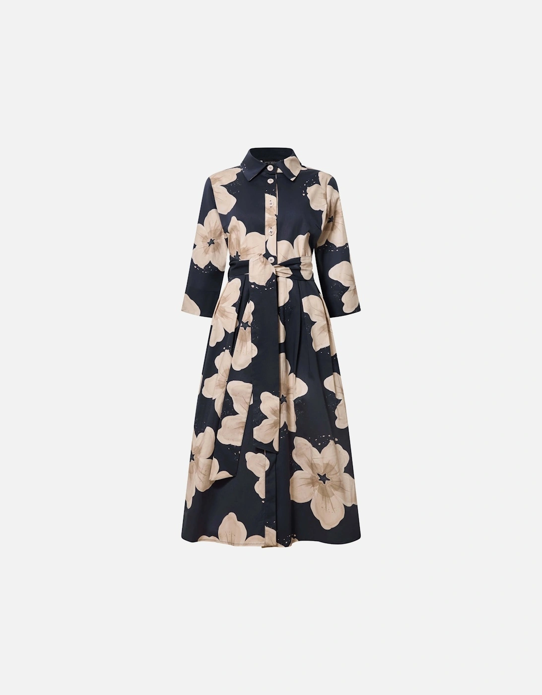 Navy Flower Cotton Dress