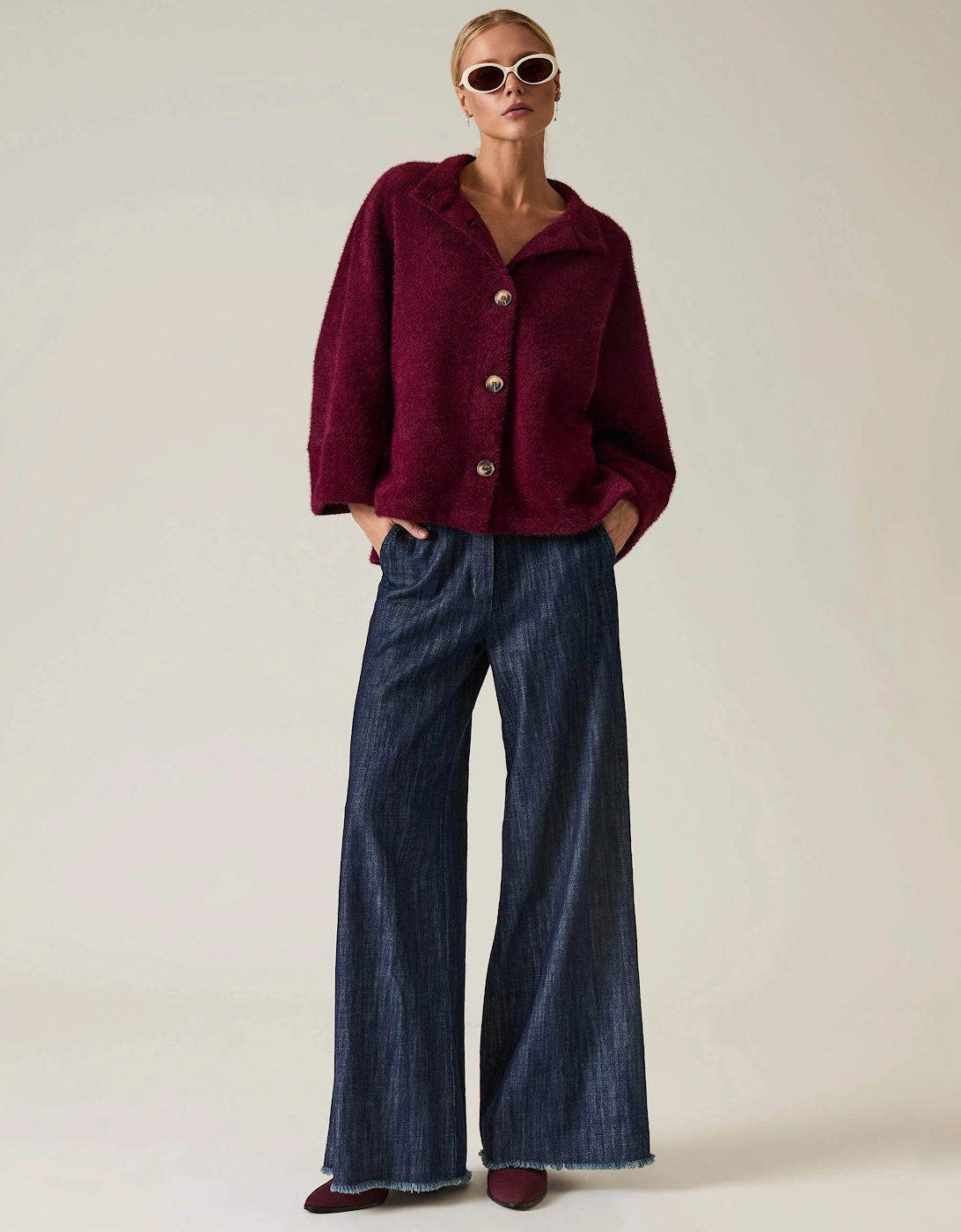 Burgundy Batwing Jacket
